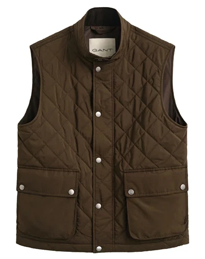 Gant - Quilted Vest -  Black Brown